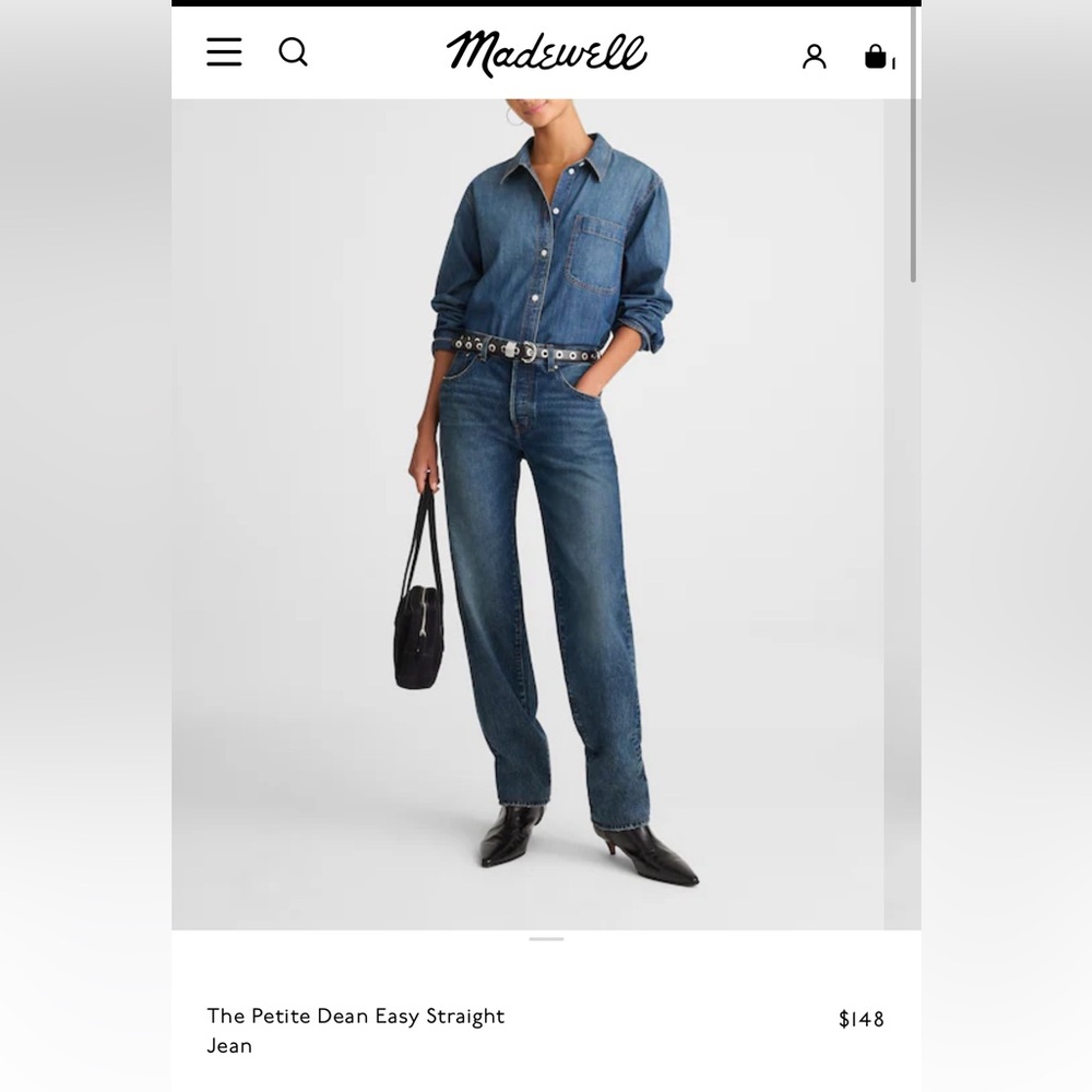 Madewell Women’s Dean Easy Straight Jean 25 petite